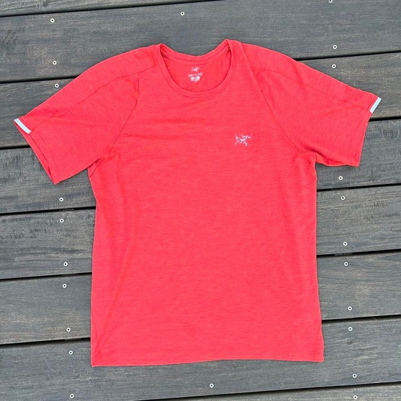 Orange Arc'teryx Athletic Shirt Running Performance Tee Short Sleeve T-Shirt - Picture 1 of 7